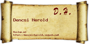 Dencsi Herold névjegykártya